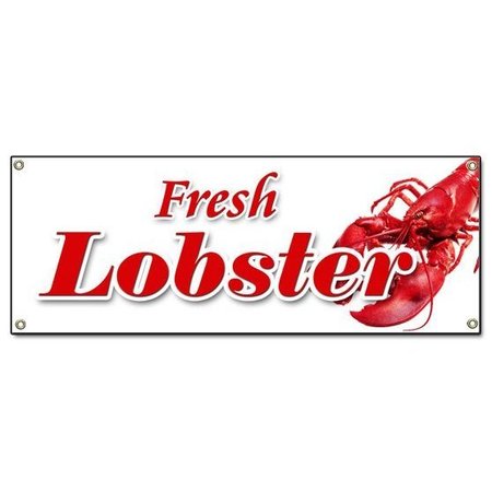 SIGNMISSION FRESH LOBSTER BANNER SIGN lobsters signs steamed Maine roll Florida baked B-72 Fresh Lobster